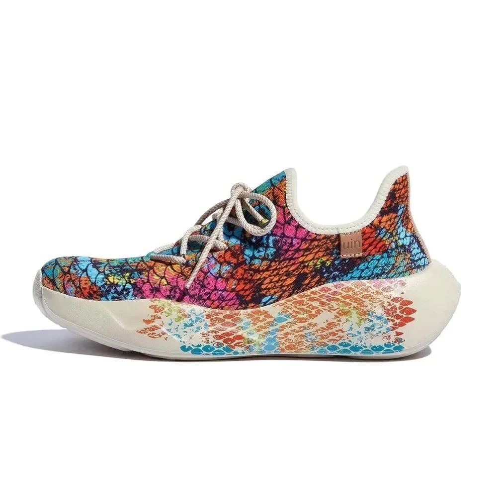 UIN Women's Sneakers Lightweight Walking Comfy Shoes (Colorful Scale) - Picture 3 of 11